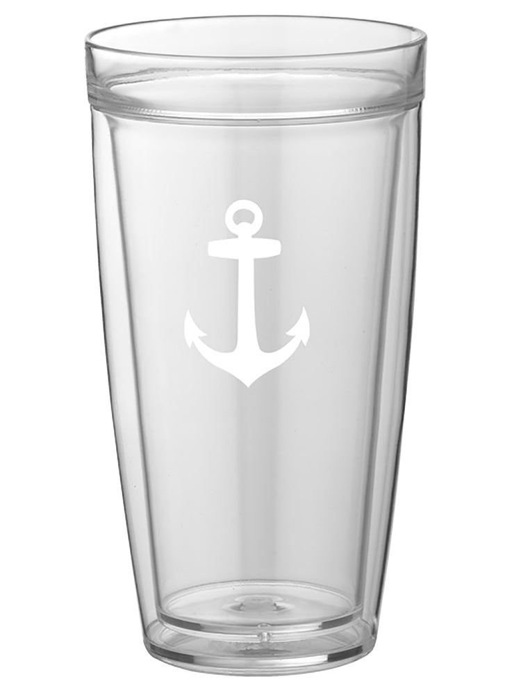 Pastimes Anchor Doublewall Insulated Drinking Glass Set of 4