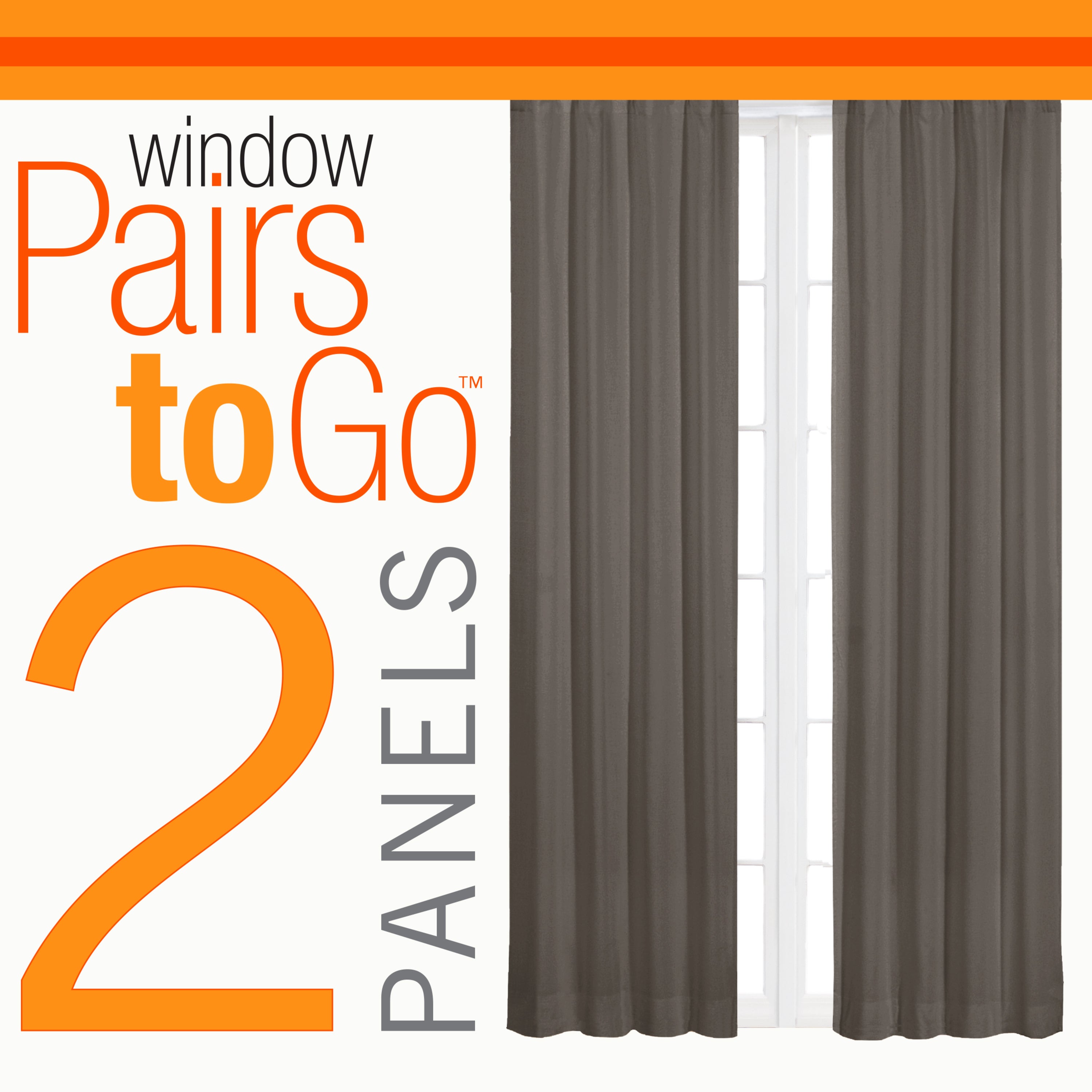  Pairs to Go Victoria Voile Sheer Rod Pocket Panel Pair - Grey - Bonton