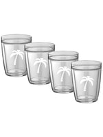 Pastimes Palm Doublewall Insulated Drinking Glass Set of 4