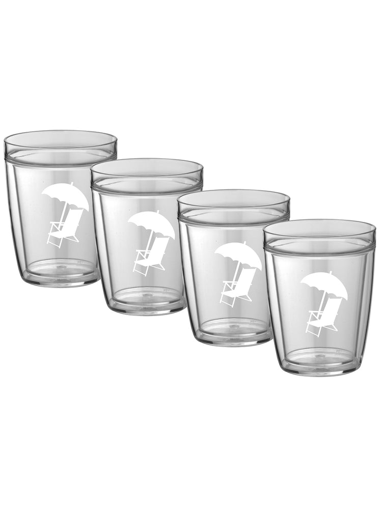 Pastimes Bench Doublewall Insulated Drinking Glass Set of 4