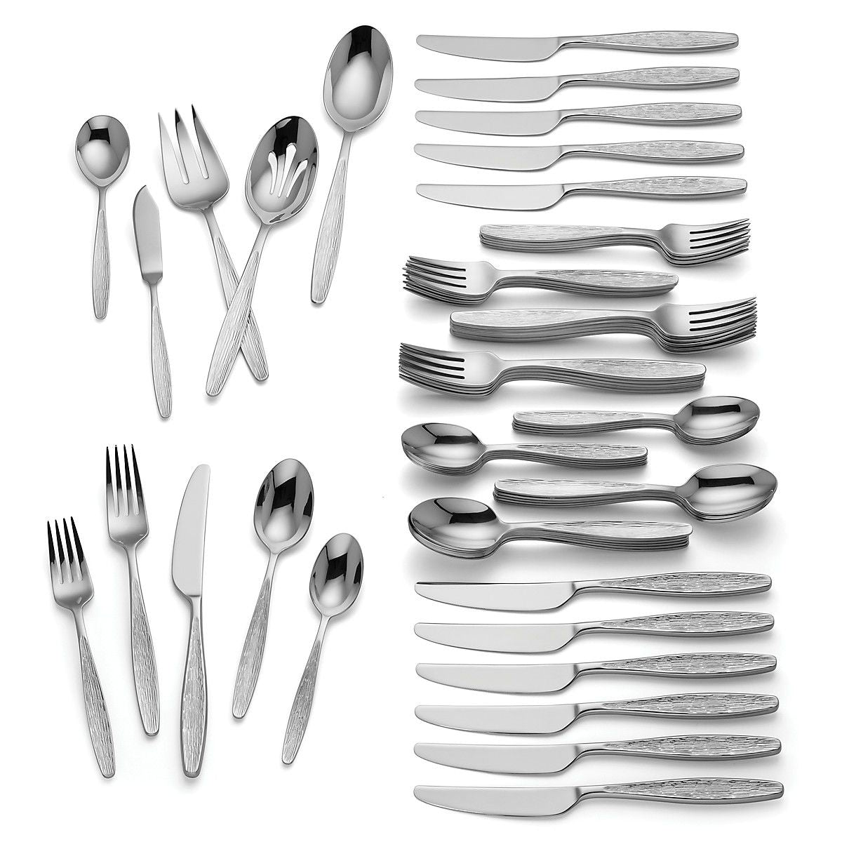  Lenox Emerick 65-Piece Flatware Set - Stainless Steel - Bonton