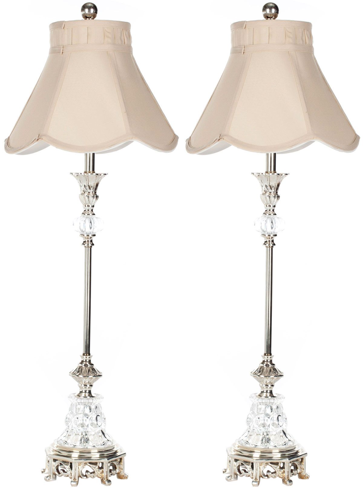  Safavieh Arianna Glass Candlestick Lamp Set of 2 - Silver - Bonton