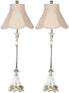  Safavieh Arianna Glass Candlestick Lamp Set of 2 - Silver - Bonton