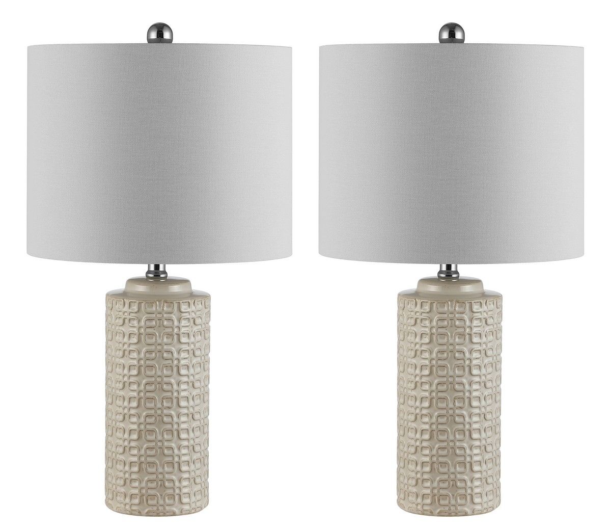  Safavieh Artef Ceramic Table Lamp Set of 2 - White - Bonton