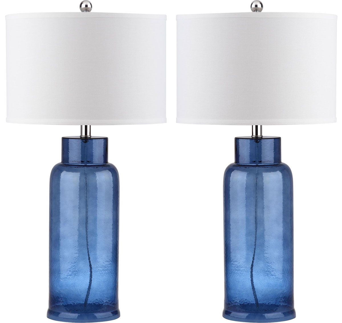  Safavieh Bottle Glass Lamp Set of 2 - Blue - Bonton