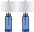  Safavieh Bottle Glass Lamp Set of 2 - Blue - Bonton