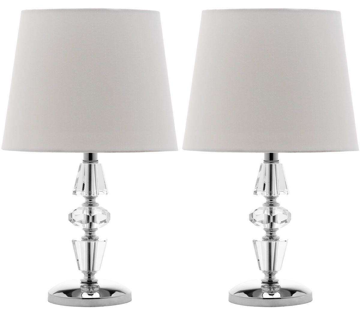  Safavieh Crescendo Tie Crystal Lamp Set of 2 - White - Bonton