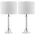  Safavieh Deco Column Crystal Lamp Set of 2 - Silver - Bonton