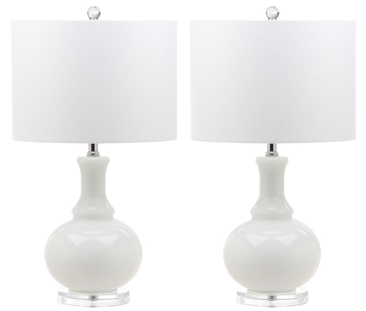  Safavieh Franny Table Lamp Set of 2 - White - Bonton