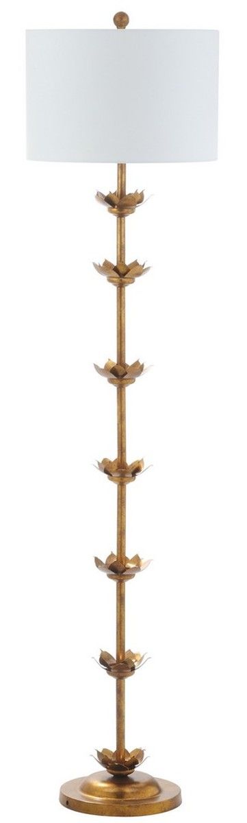  Safavieh Landen Leaf Floor Lamp - Gold - Bonton