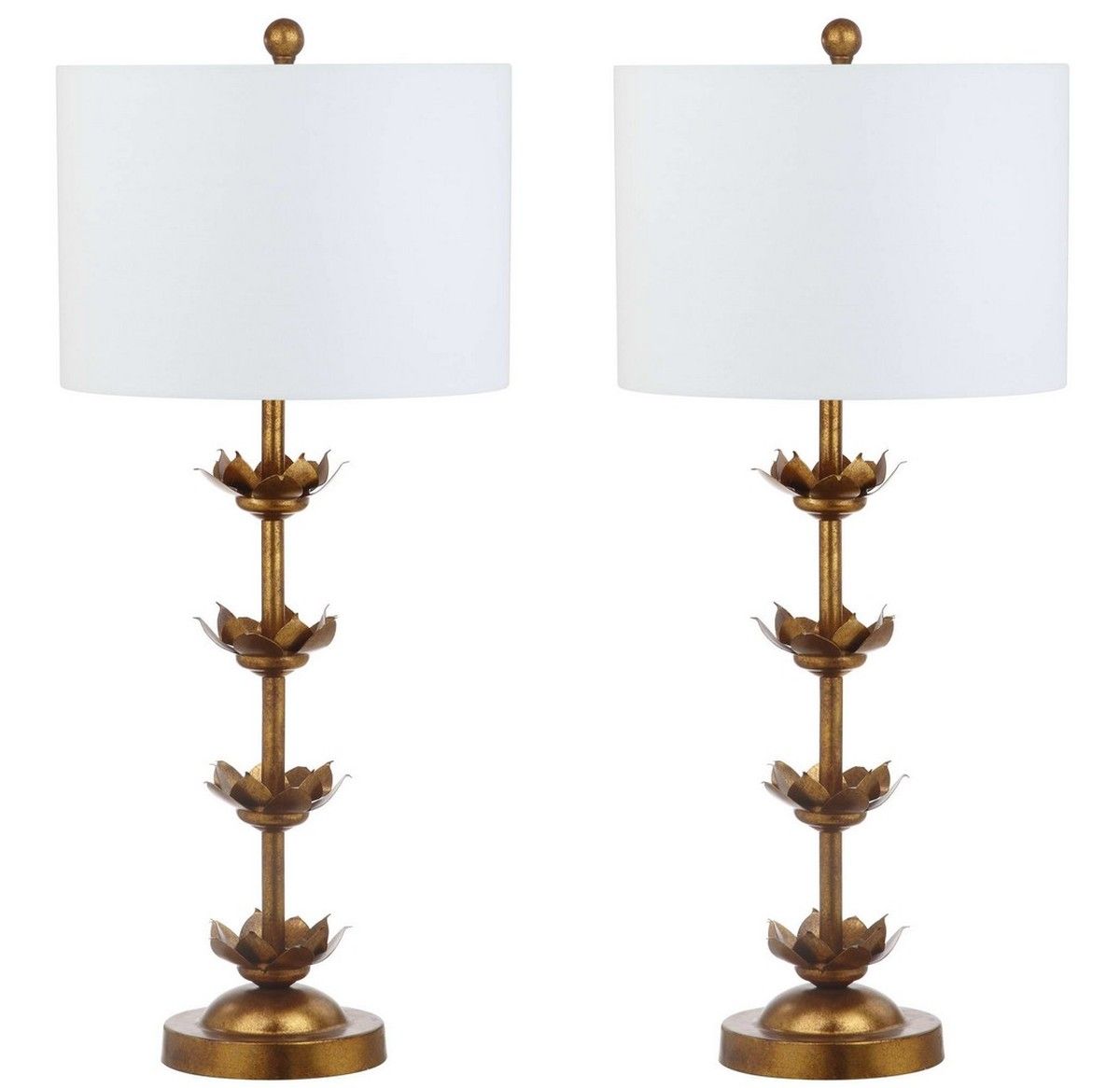  Safavieh Lani Leaf Table Lamp Set of 2 - Gold - Bonton