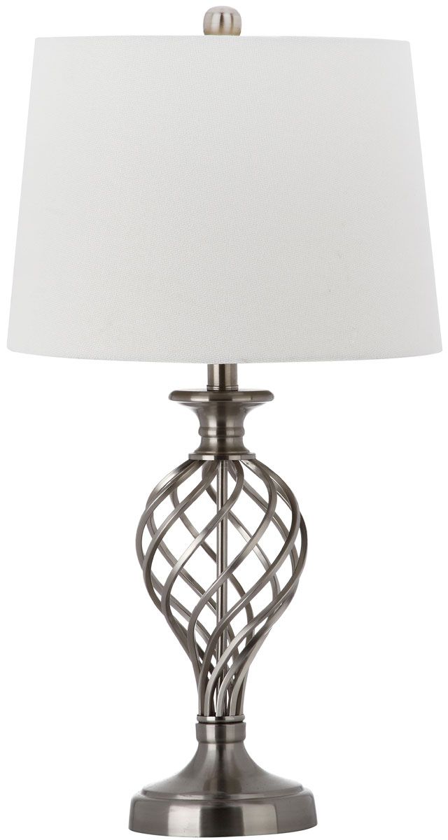  Safavieh Lattice Urn Table Lamp Set of 2 - Silver - Bonton