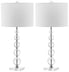  Safavieh Liam Stacked Crystal Ball Lamp Set of 2 - White - Bonton