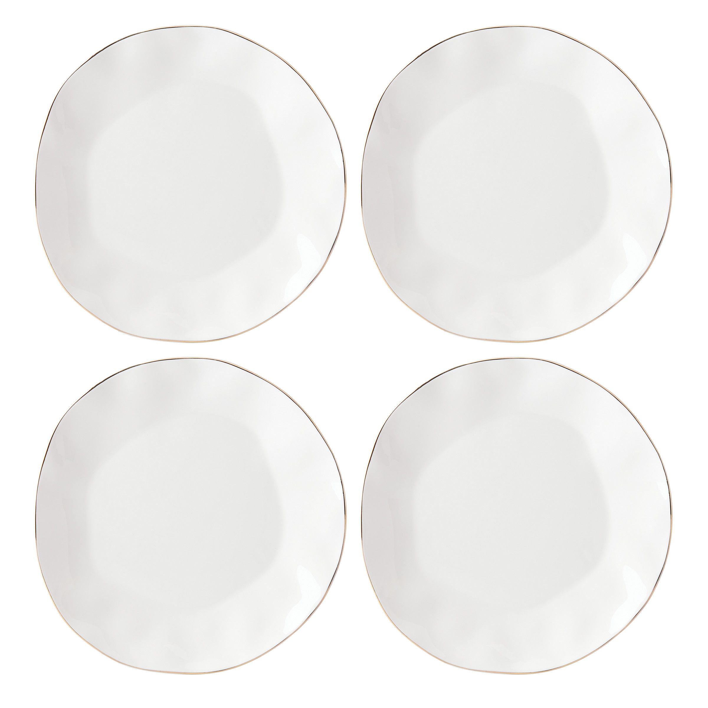  Lenox Blue Bay White Dinner Plates Set of 4 - White / Blue - Bonton