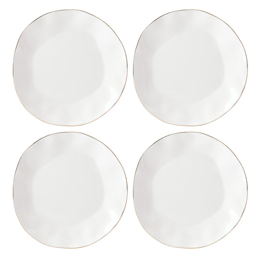 Blue Bay White Dinner Plates Set of 4