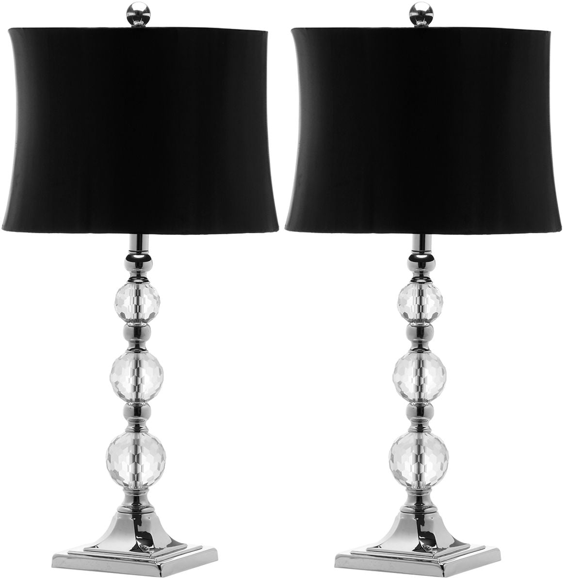  Safavieh Maeve Crystal Ball Lamp Set of 2 - Black - Bonton