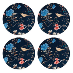 Sprig & Vine Navy Accent Plates Set of 4