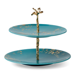 Sprig & Vine Turquoise 2-Tiered Server