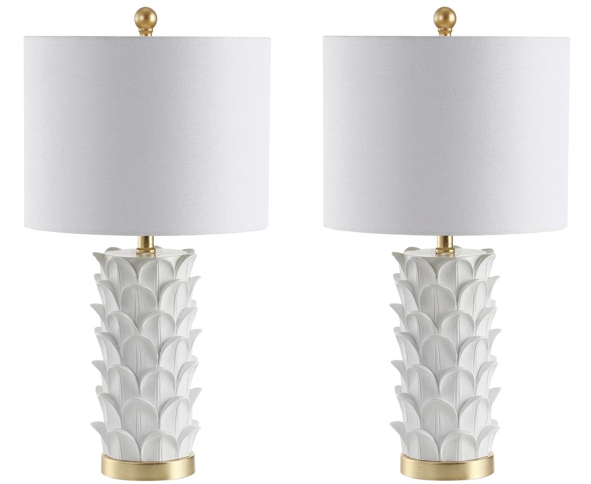  Safavieh Nico Table Lamp Set of 2 - White - Bonton