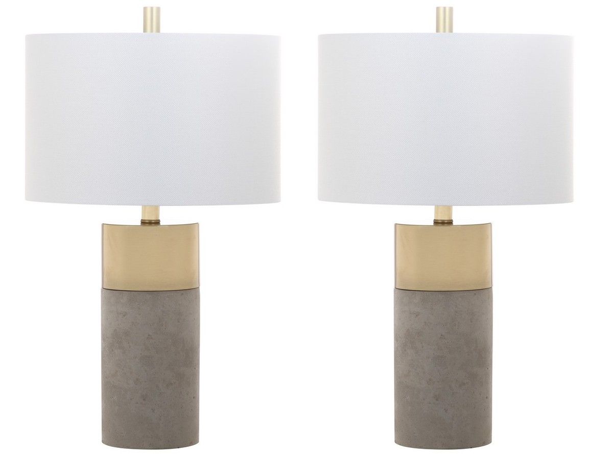  Safavieh Oliver Table Lamp Set of 2 - Gray - Bonton