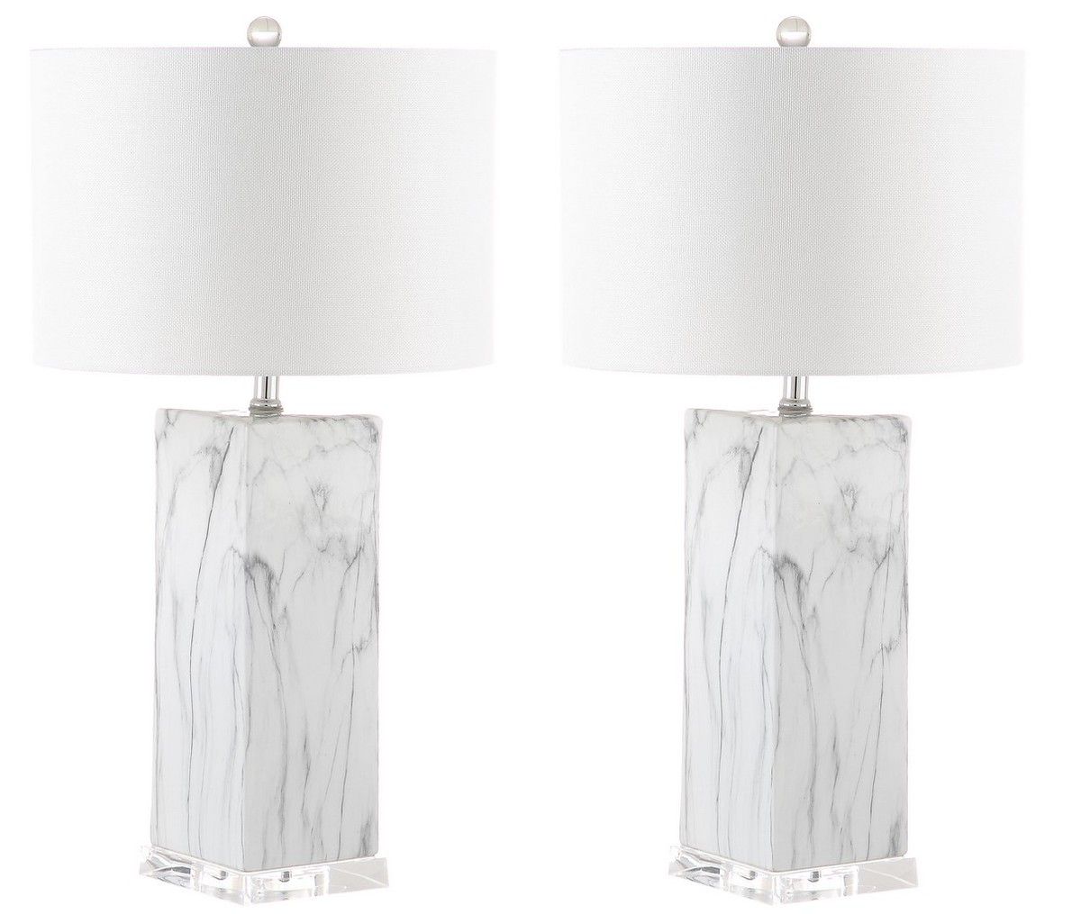  Safavieh Olympia Marble Table Lamp Set of 2 - White - Bonton