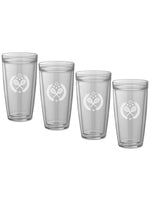 Pastimes Tennis Doublewall Insulated Drinking Glass Set of 4