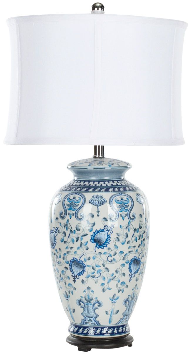  Safavieh White Lamp - Blue - Bonton