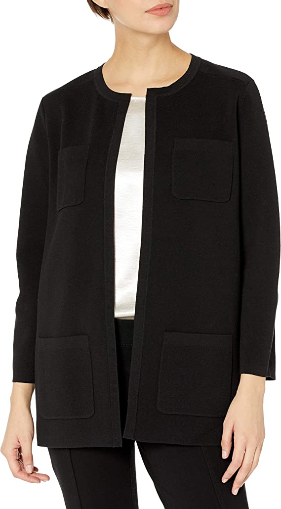  Anne Klein Patch Pocket Cardigan - Anne Black - Bonton