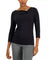 3/4 Sleeve Asymmetrical Twist Neck Seamless Top