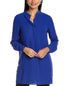  Anne Klein Plus Size Pop-Over Blouse With Covered Placket - Royal Sapphire Combo - Bonton