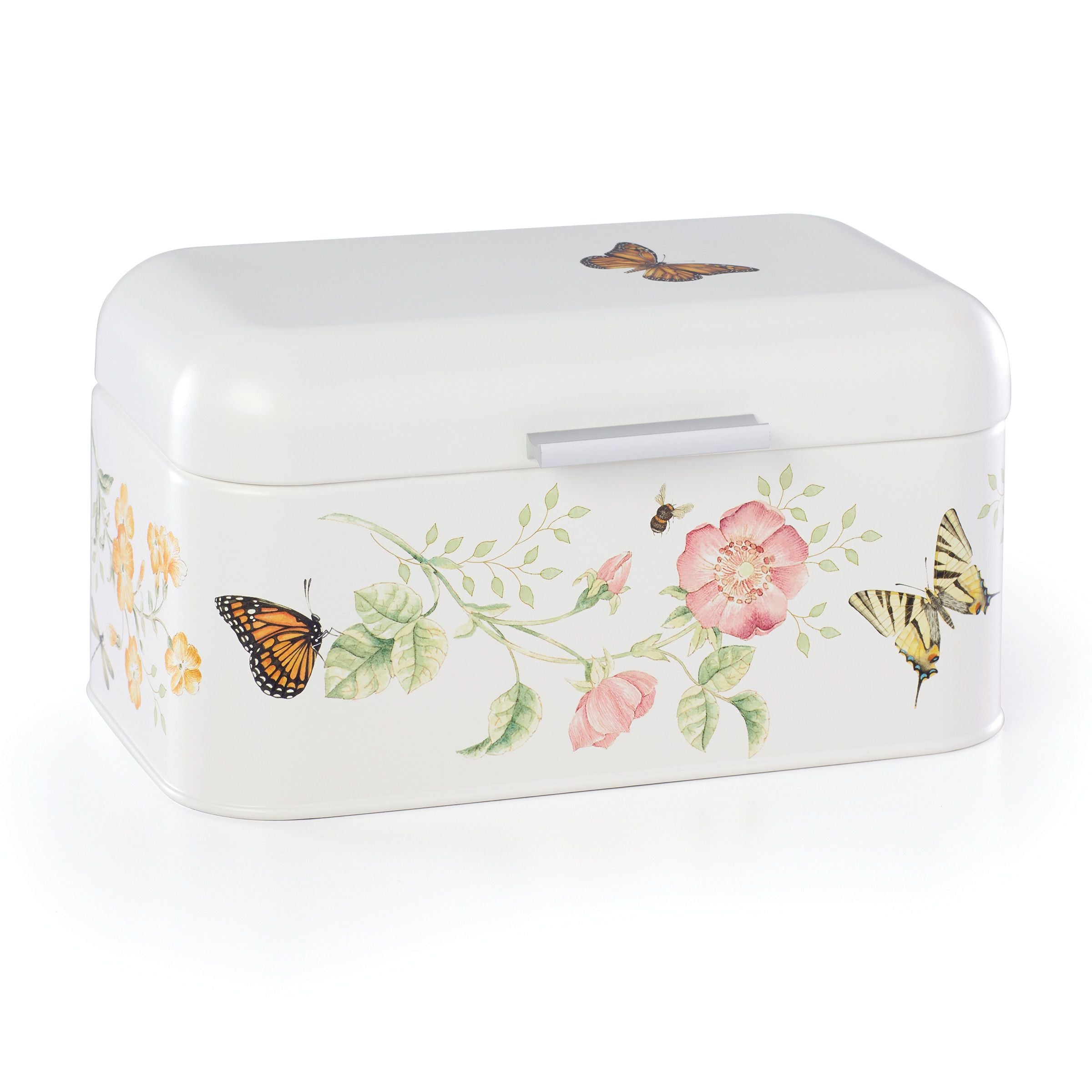  Lenox Butterfly Meadow Airtight Bread Box - White - Bonton