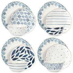 Blue Bay Ikat 12-Piece Dinnerware Set