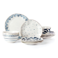 Blue Bay Ikat 12-Piece Dinnerware Set