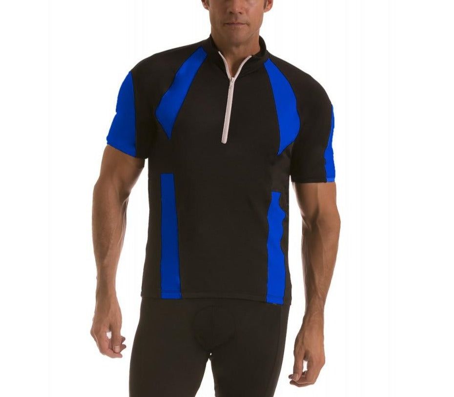  Insta Slim Cycling Back Pocket Short Sleeve Jacket - Black/Royal - Bonton