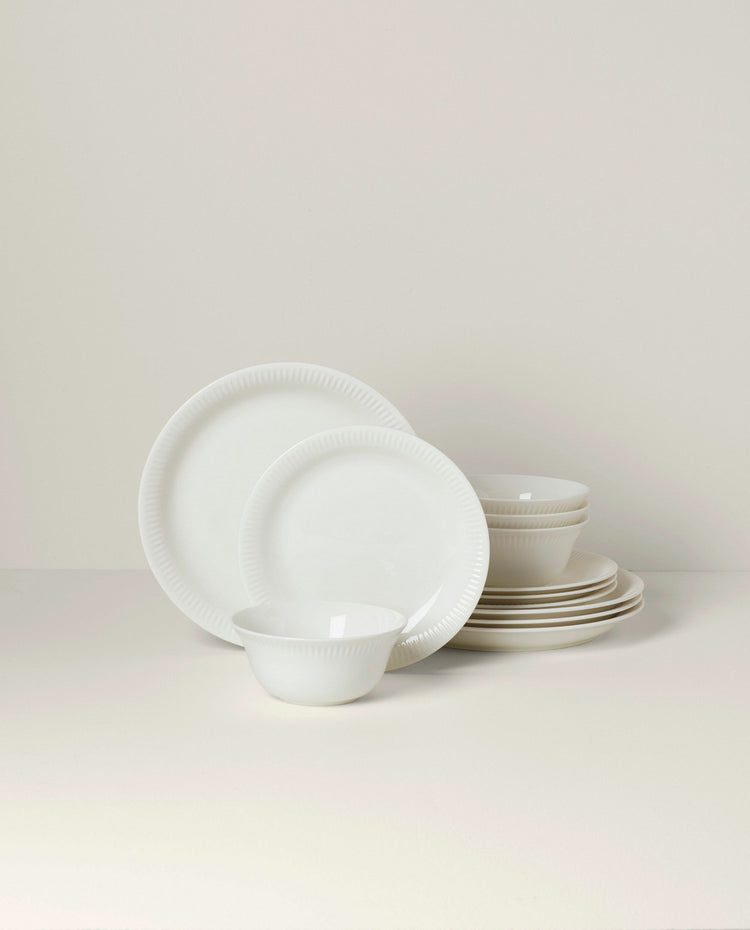 Profile White 12-Piece Dinnerware Set