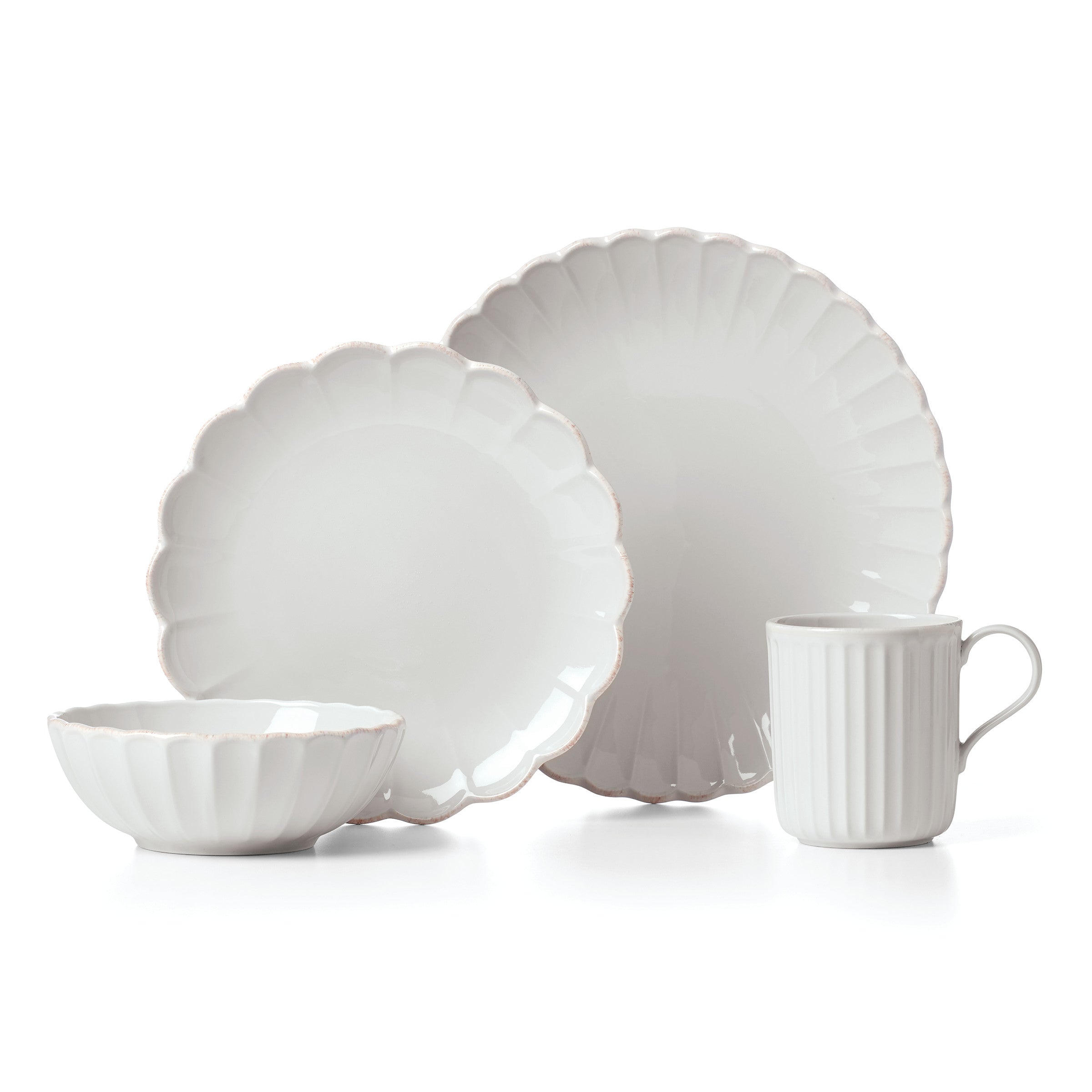  Lenox French Perle Scallop Accent Plates Set of 4 - White - Bonton