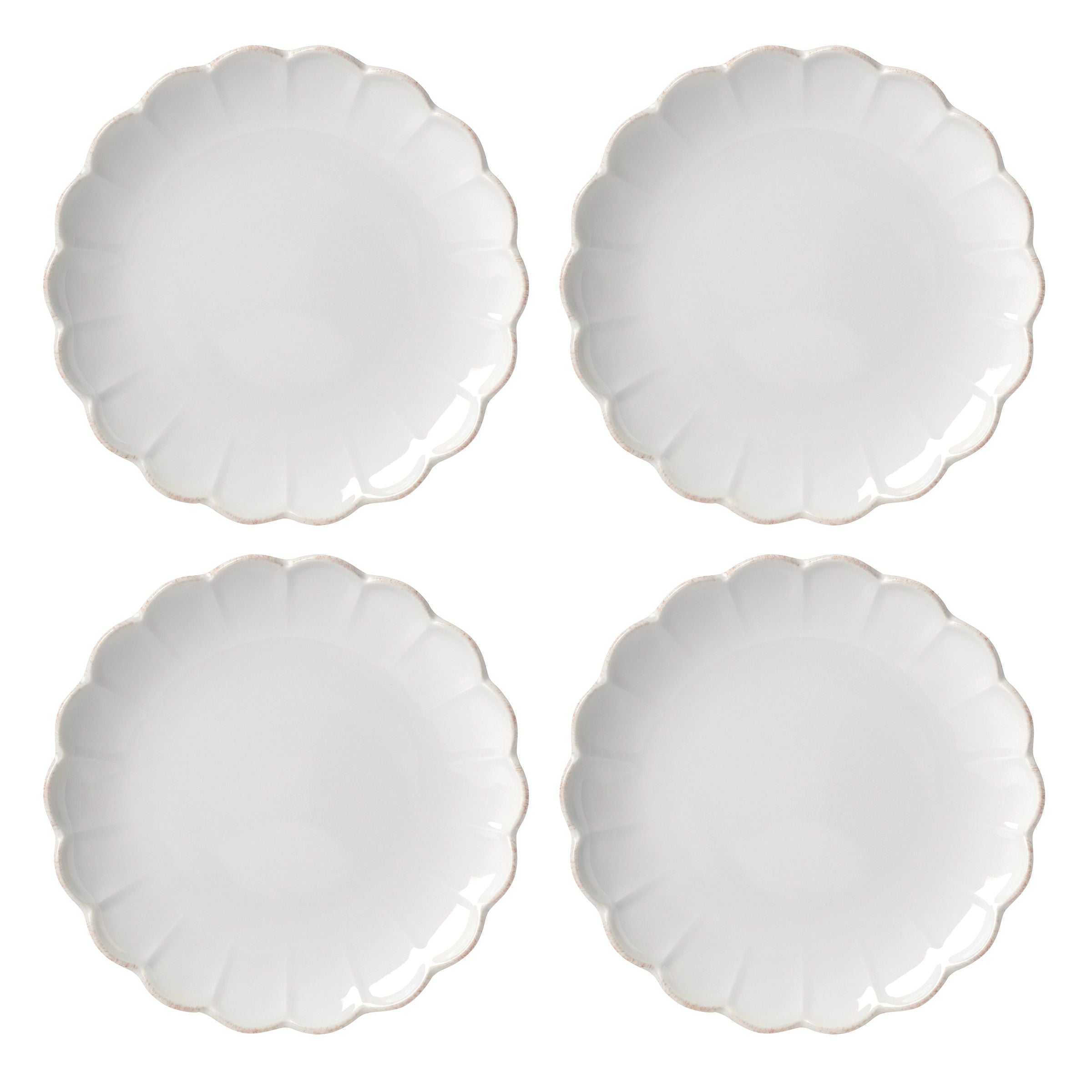  Lenox French Perle Scallop Accent Plates Set of 4 - White - Bonton