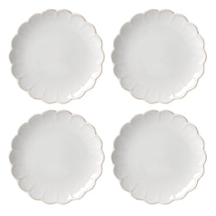 French Perle Scallop Accent Plates Set of 4