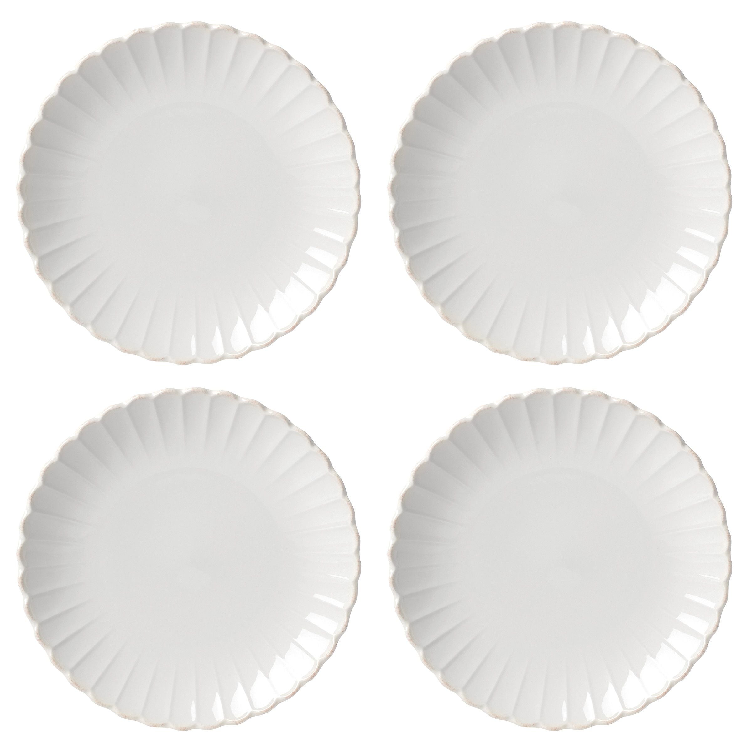  Lenox French Perle Scallop Dinner Plates Set of 4 - White - Bonton