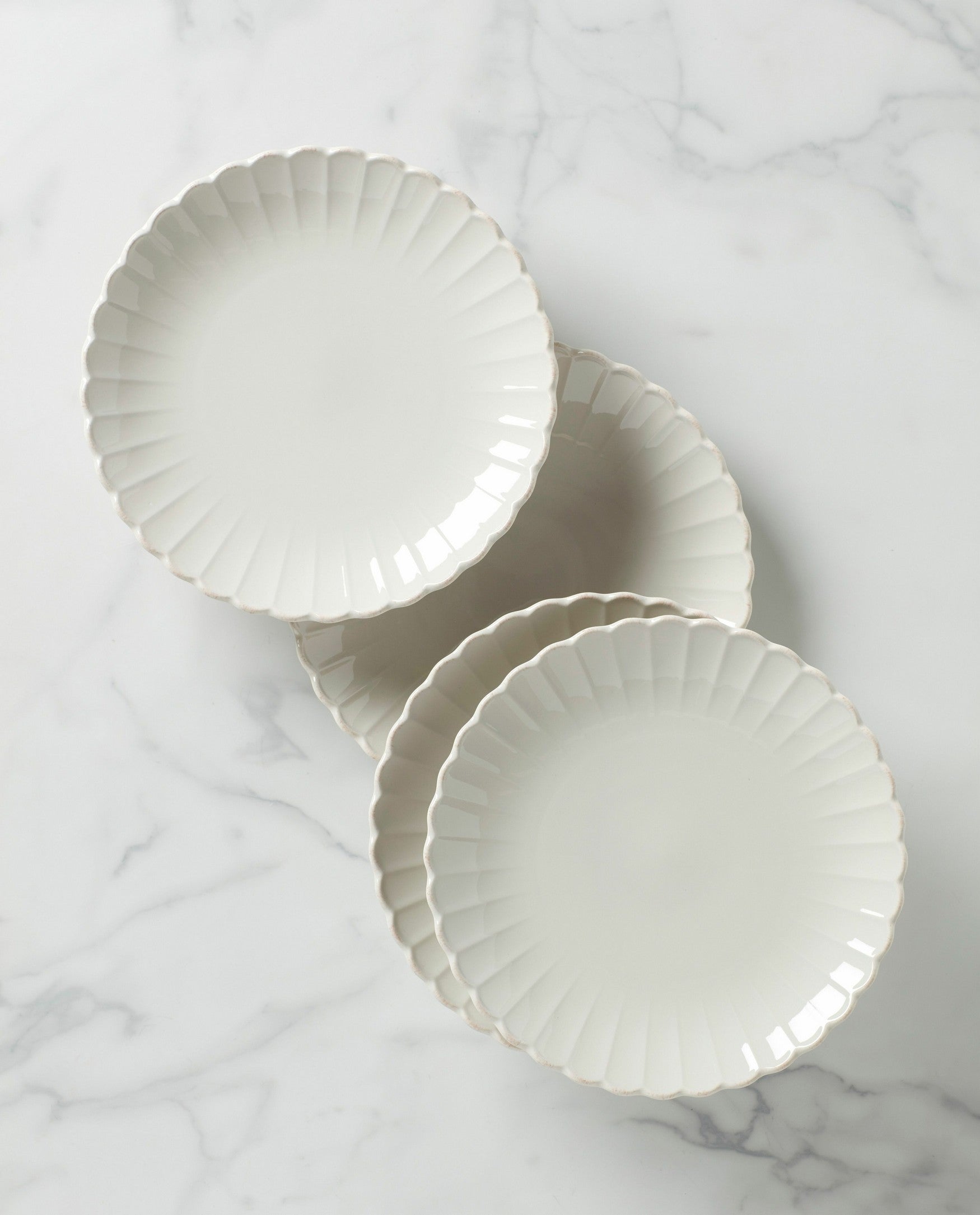  Lenox French Perle Scallop Dinner Plates Set of 4 - White - Bonton