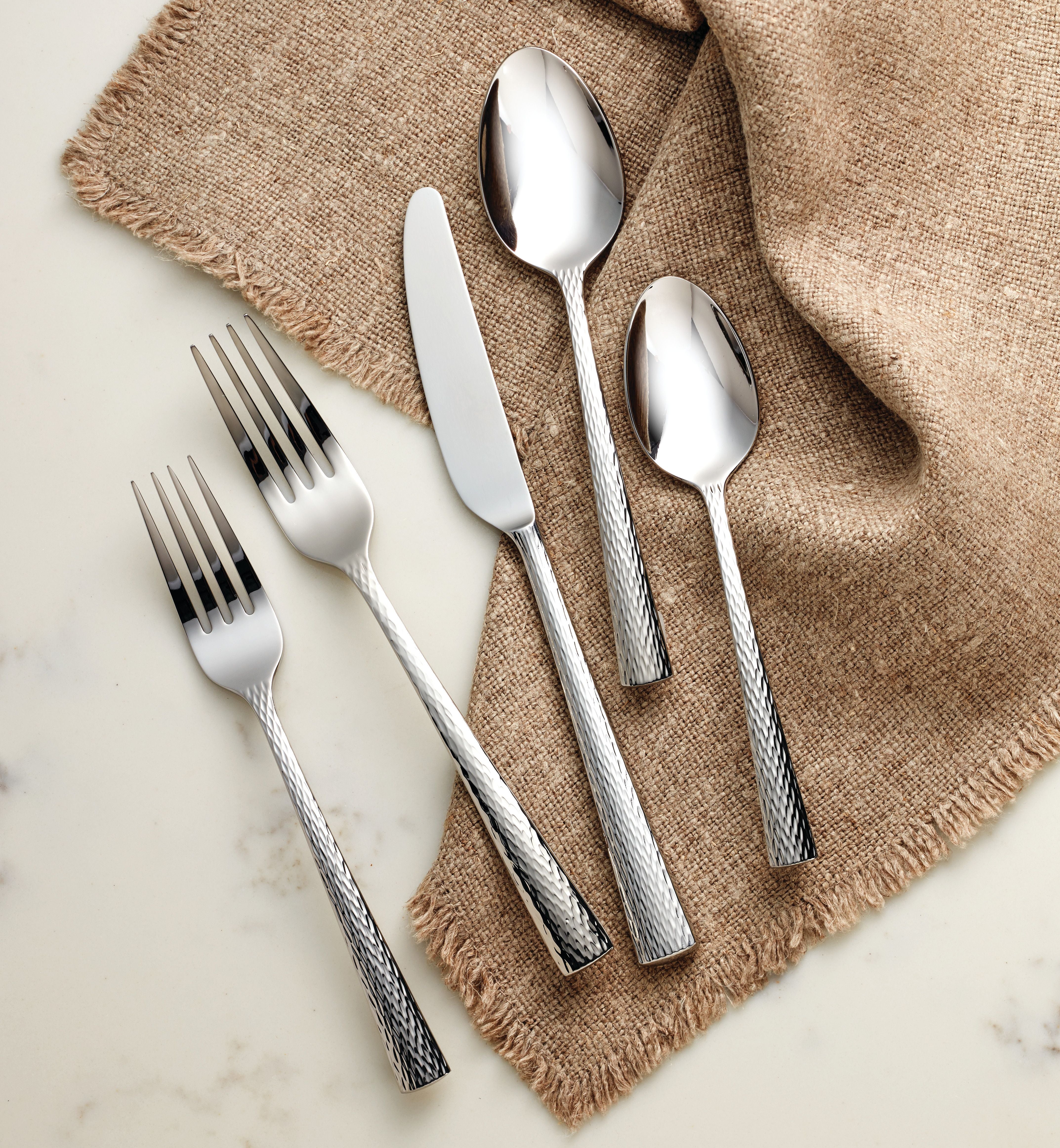  Lenox Gladstone 65-Piece Flatware Set - Stainless Steel - Bonton