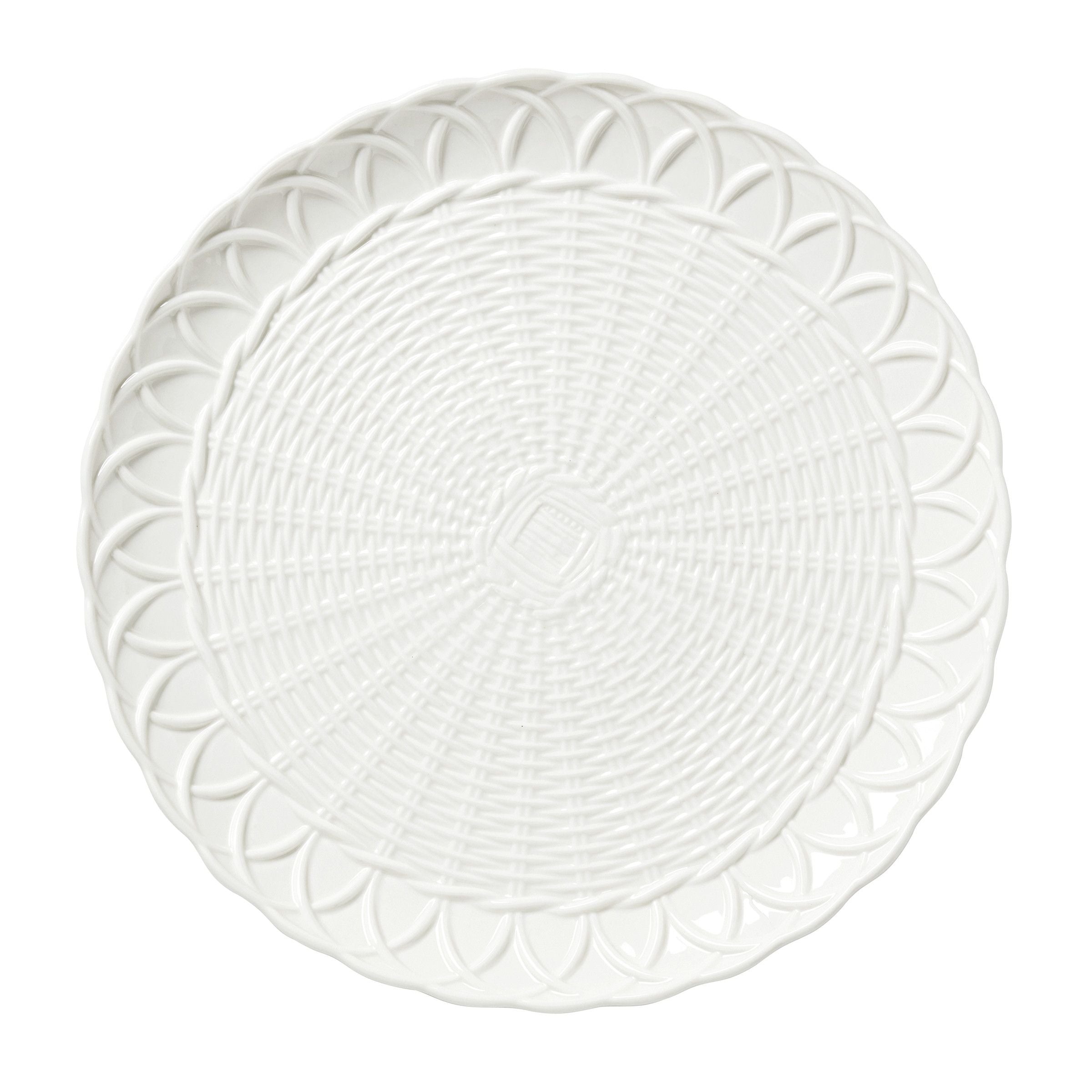  Lenox Wicker Creek Round Platter - White - Bonton