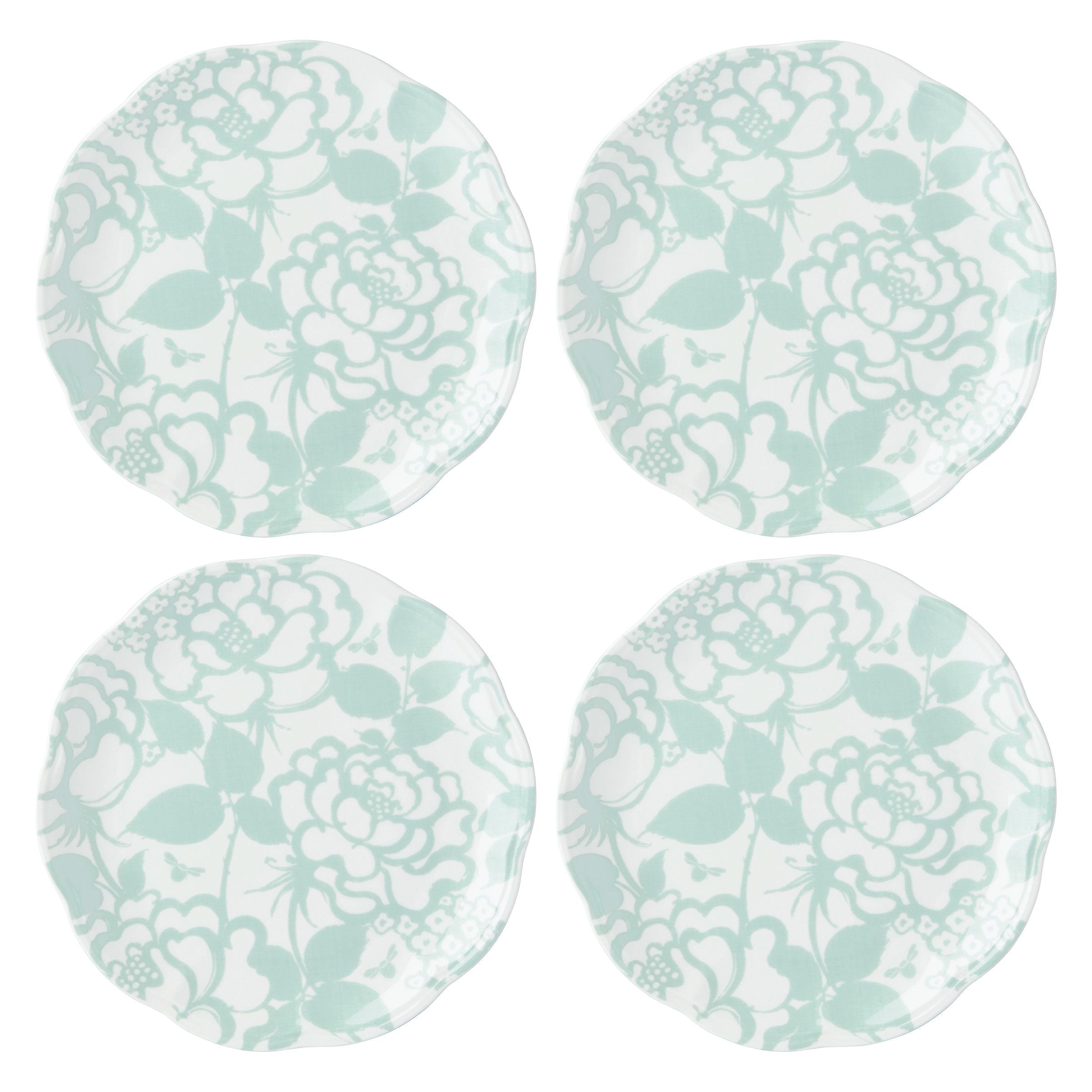  Lenox Butterfly Meadow Cottage Sage Accent Plates Set of 4 - White - Bonton