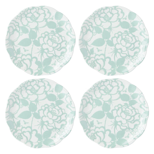 Butterfly Meadow Cottage Sage Accent Plates Set of 4