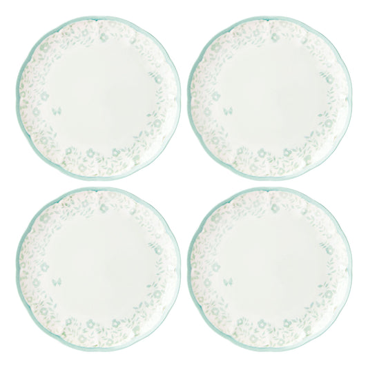 Butterfly Meadow Cottage Sage Dinner Plates Set of 4