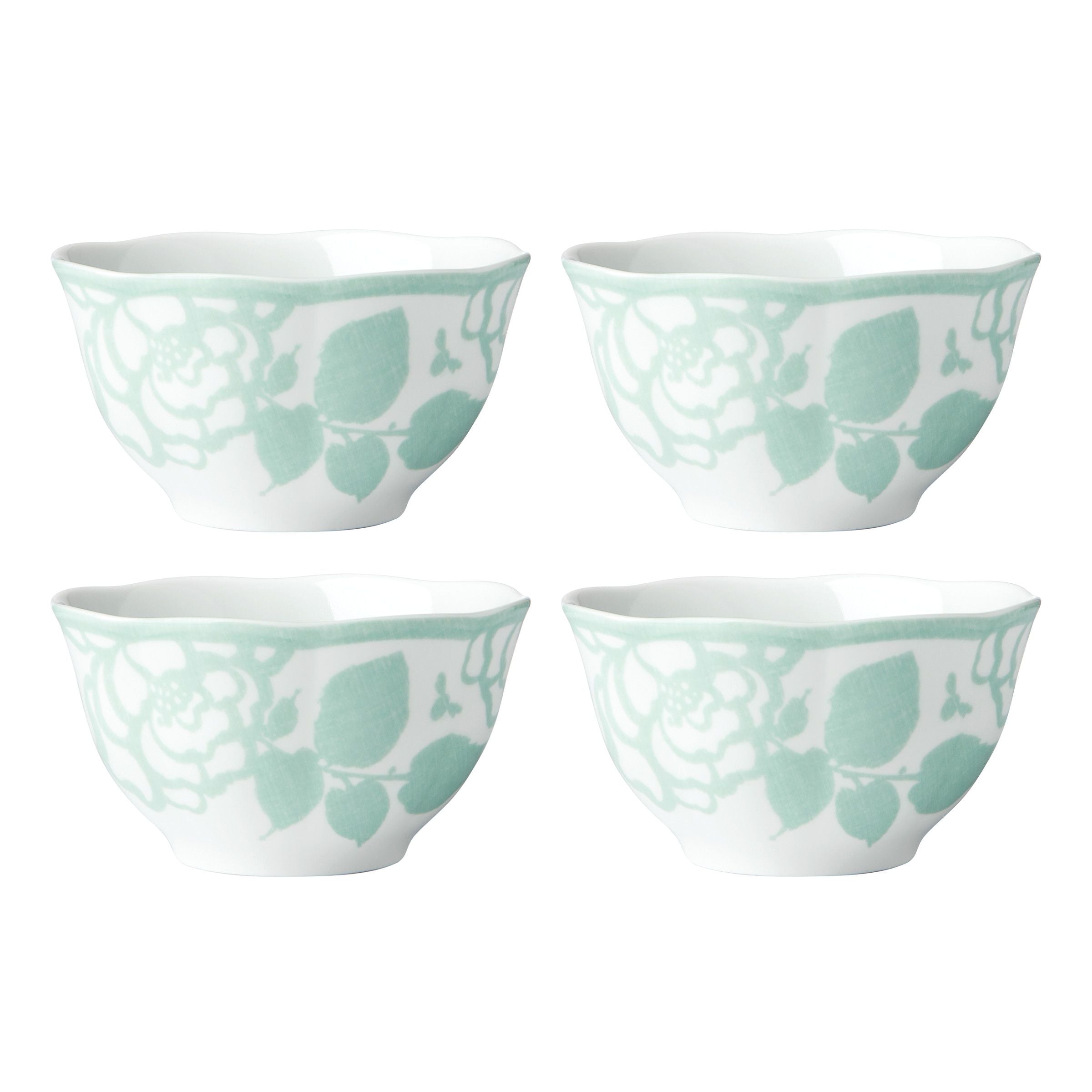  Lenox Butterfly Meadow Cottage Sage Rice Bowls Set of 4 - White - Bonton