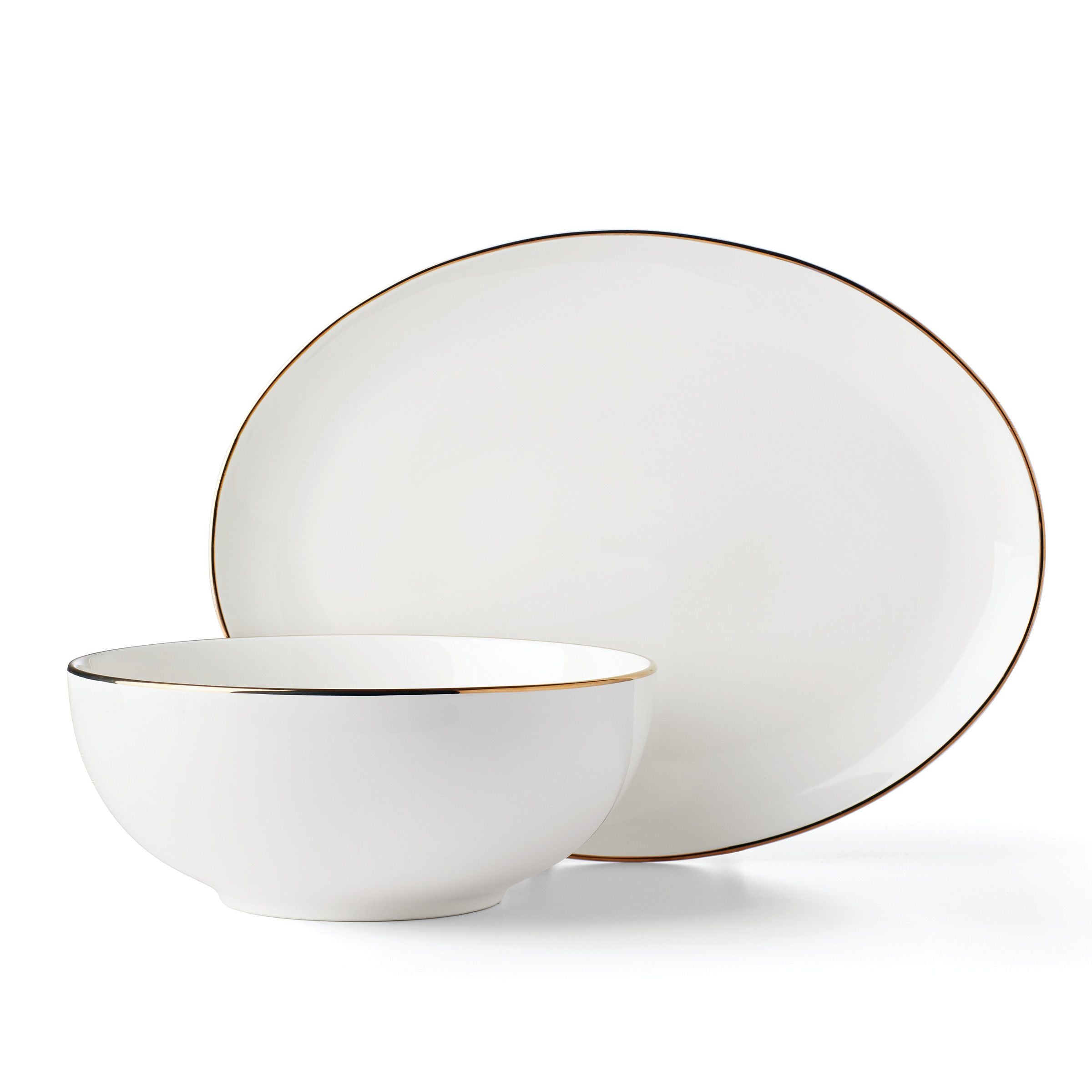  Lenox Trianna White 2-Piece Serveware Set - White - Bonton