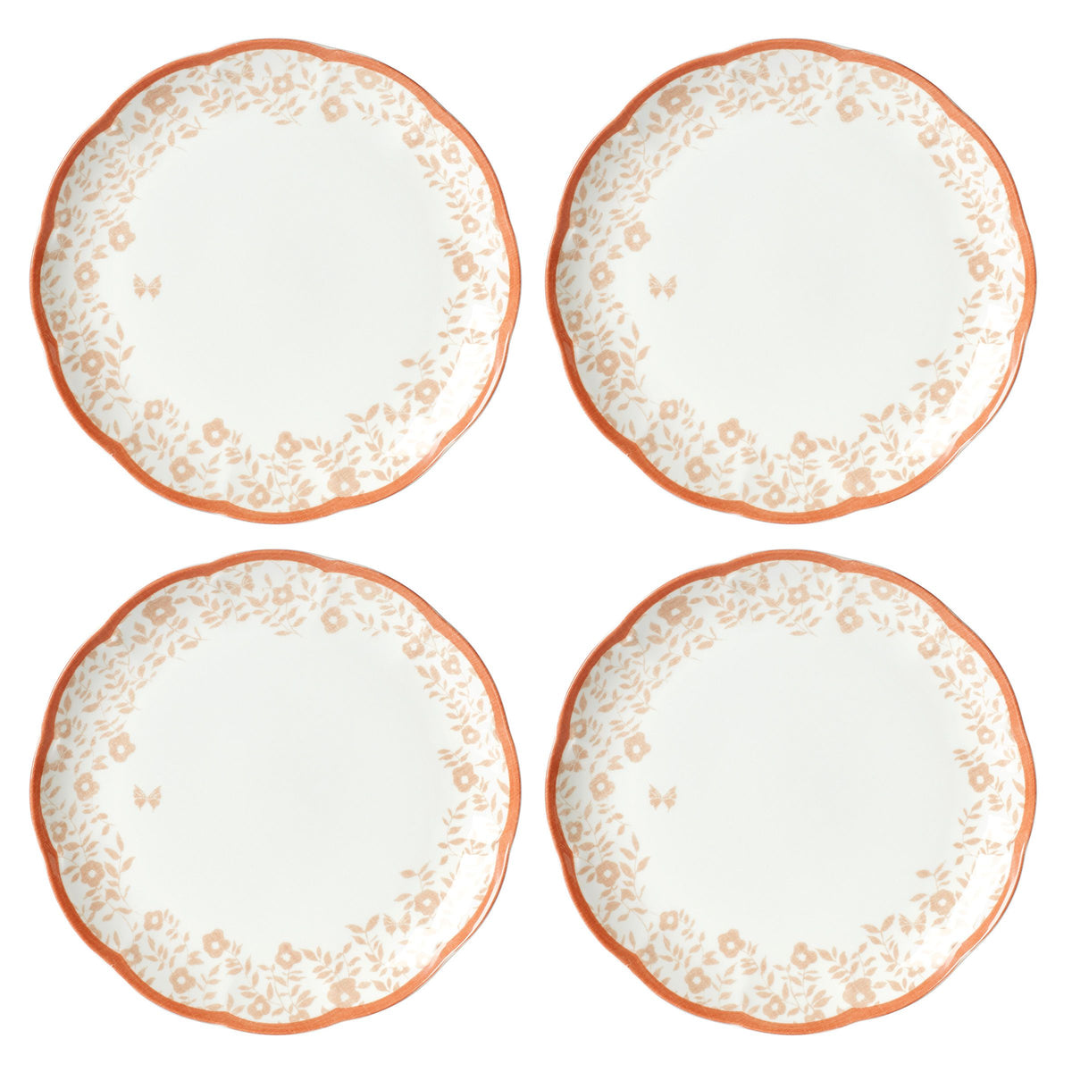 Butterfly Meadow Cottage Saffron Dinner Plates Set of 4