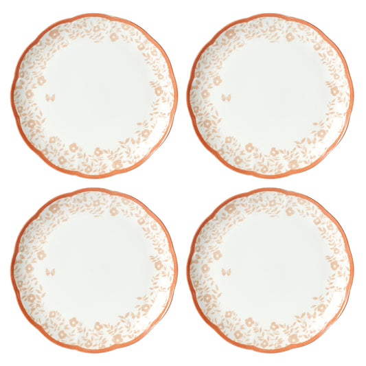 Butterfly Meadow Cottage Saffron Dinner Plates Set of 4