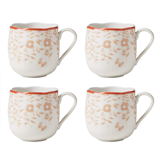 Butterfly Meadow Cottage Saffron Mugs Set of 4